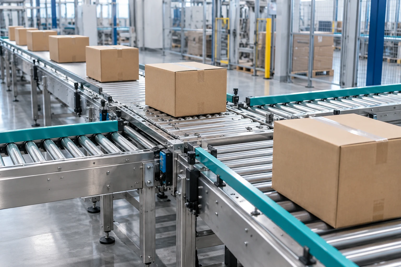 Roller conveyor and carton transfer system